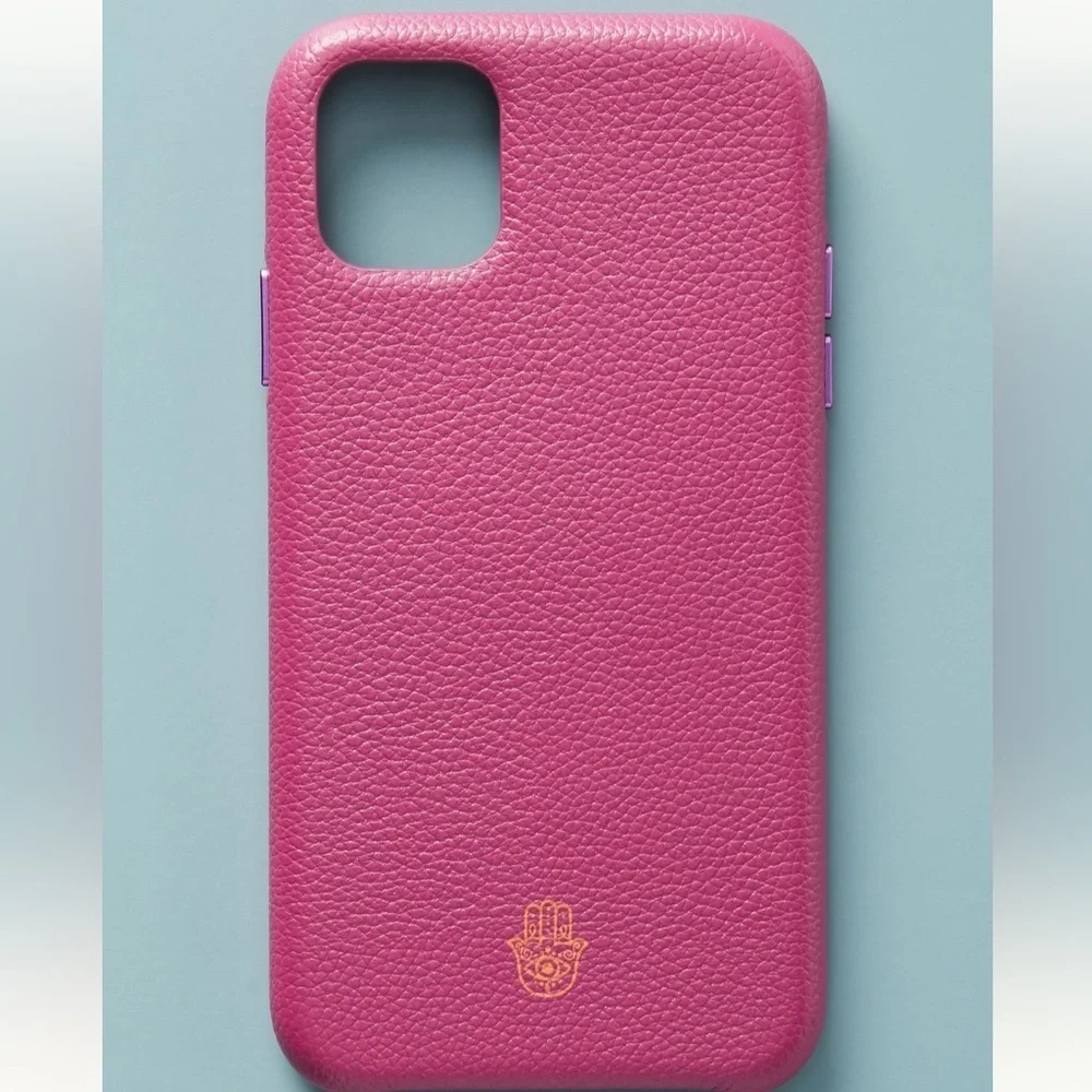 ☀️Anthropologie - Pink Hamsa Faux Leather iPhone Case - 11/11 Pro
